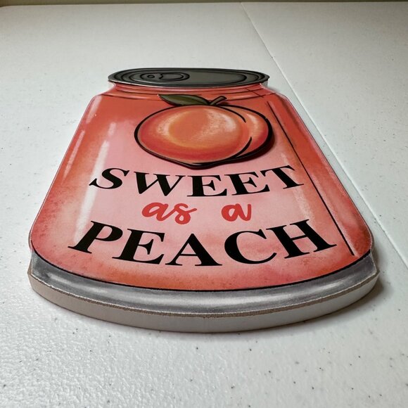 Sweet As A Peach Wall Plaque Sign Home Decoration with Metal accents Wall Sign - Picture 9 of 11